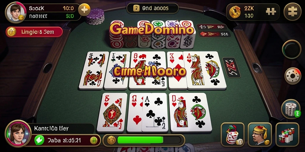 Tampilan gameplay seru dalam permainan Domino 9ZK.
