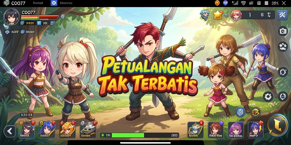 Screenshot gameplay COO77 memperlihatkan aksi seru di dunia anime.
