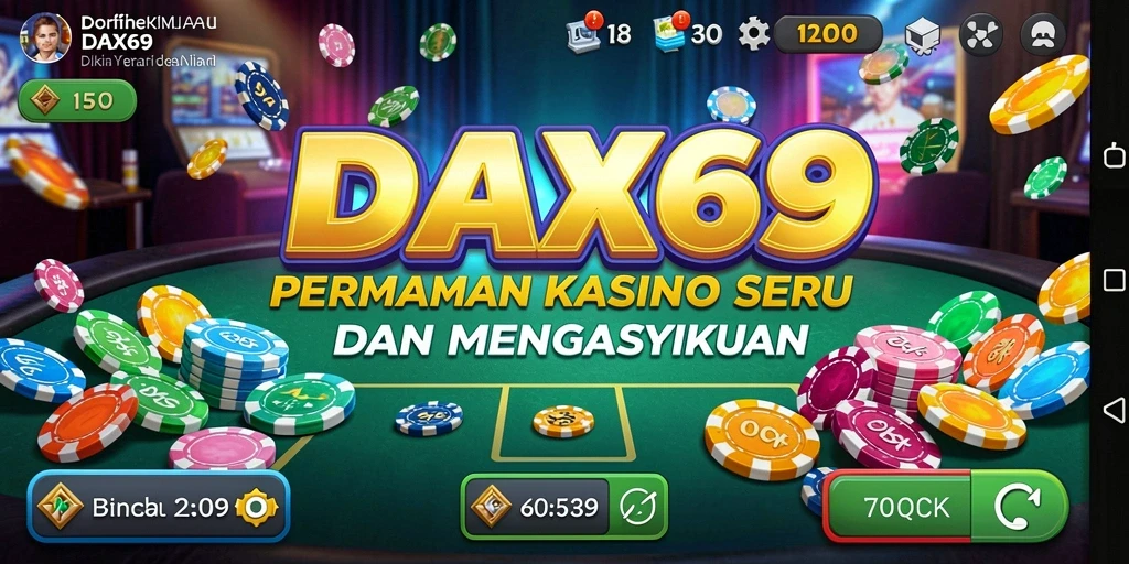Screenshot gameplay DAX69 menunjukkan pengalaman Kasino yang mendebarkan.