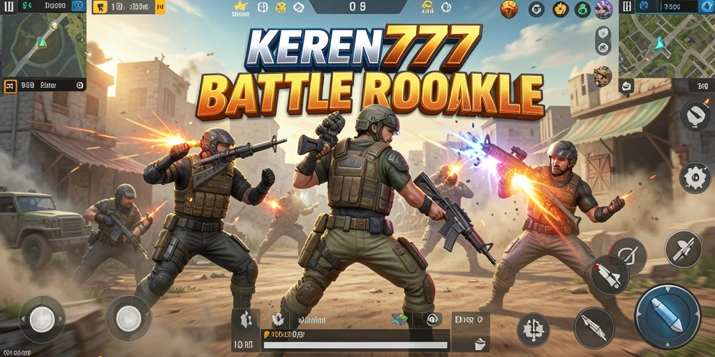Tangkapan layar utama menampilkan gameplay seru Battle Royale KEREN777.