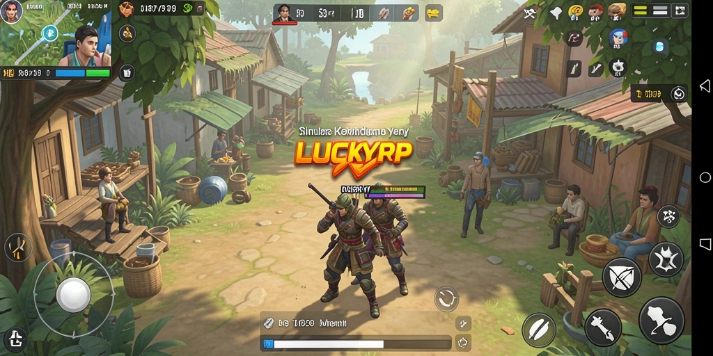 Tampilan gameplay menarik dari LUCKYRP dengan karakter yang beraktivitas.