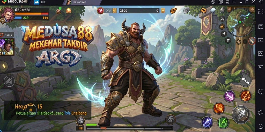 Tangkapan layar gameplay MEDUSA88 menunjukkan aksi pertarungan yang mendebarkan.