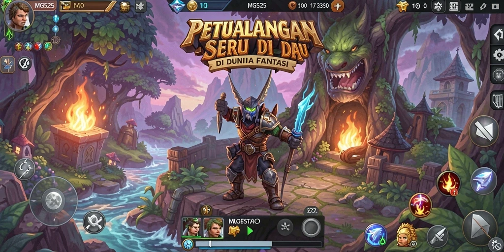 Screenshot utama MG525 menampilkan gameplay seru dan petualangan yang mendebarkan.