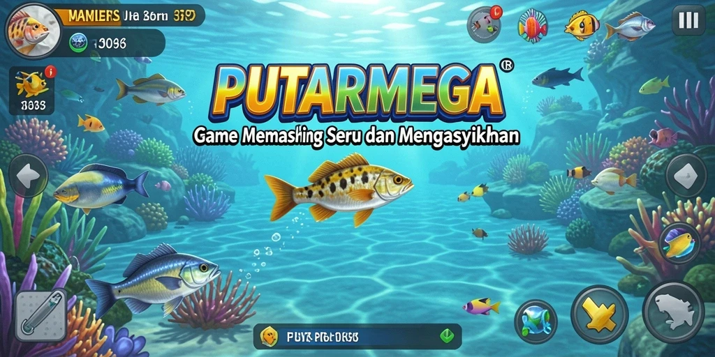 Gameplay PUTARMEGA yang menampilkan pengalaman memancing seru.