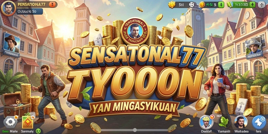 Tampilan gameplay SENSATIONAL77 yang menampilkan keasyikan bertindak sebagai pengusaha Tycoon.