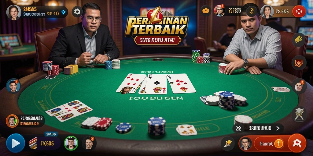 Screenshot menampilkan gameplay poker yang seru di SM605.